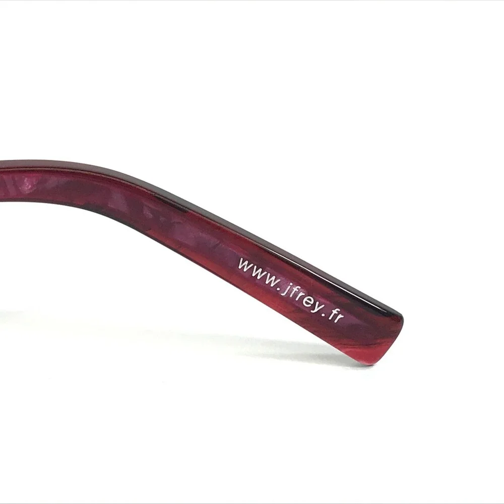 JF Rey Eyeglasses Frames JF2718 7535 Plum Red Acetate Square Full Rim 49-21-137
